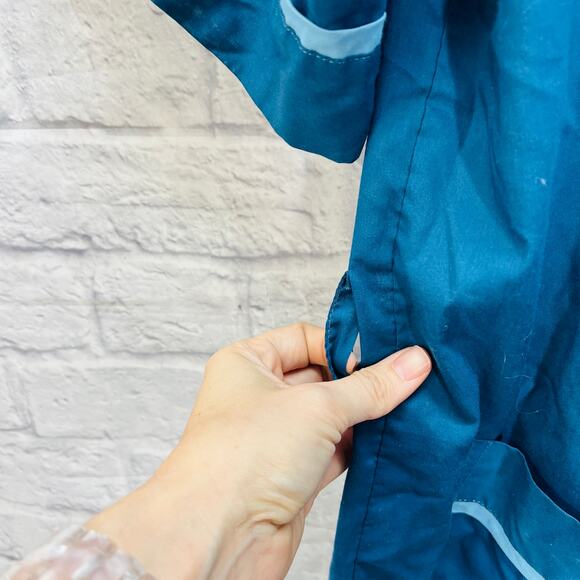 Vintage Shave Coat By Weldon Dark Blue Size S Permanent Press 50s 60s Robe - Picture 3 of 5